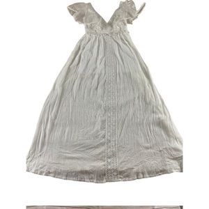 Elite Designer White Maxi Dress - Large
